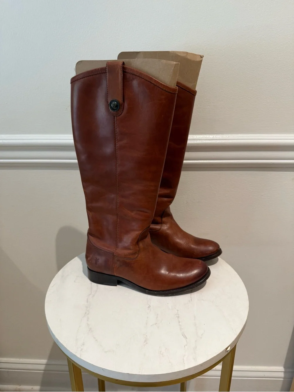 Frye Tall Leather Over-the-Knee Boots - Chestnut Brown